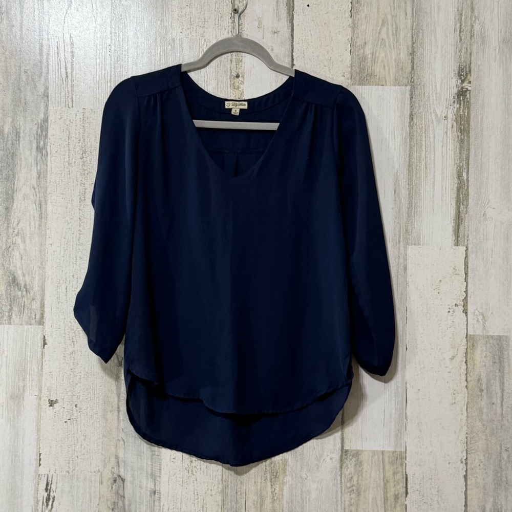 Lily White Deep Blue Blouse